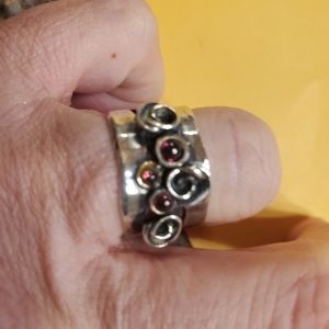 Garnet & Sterling ring